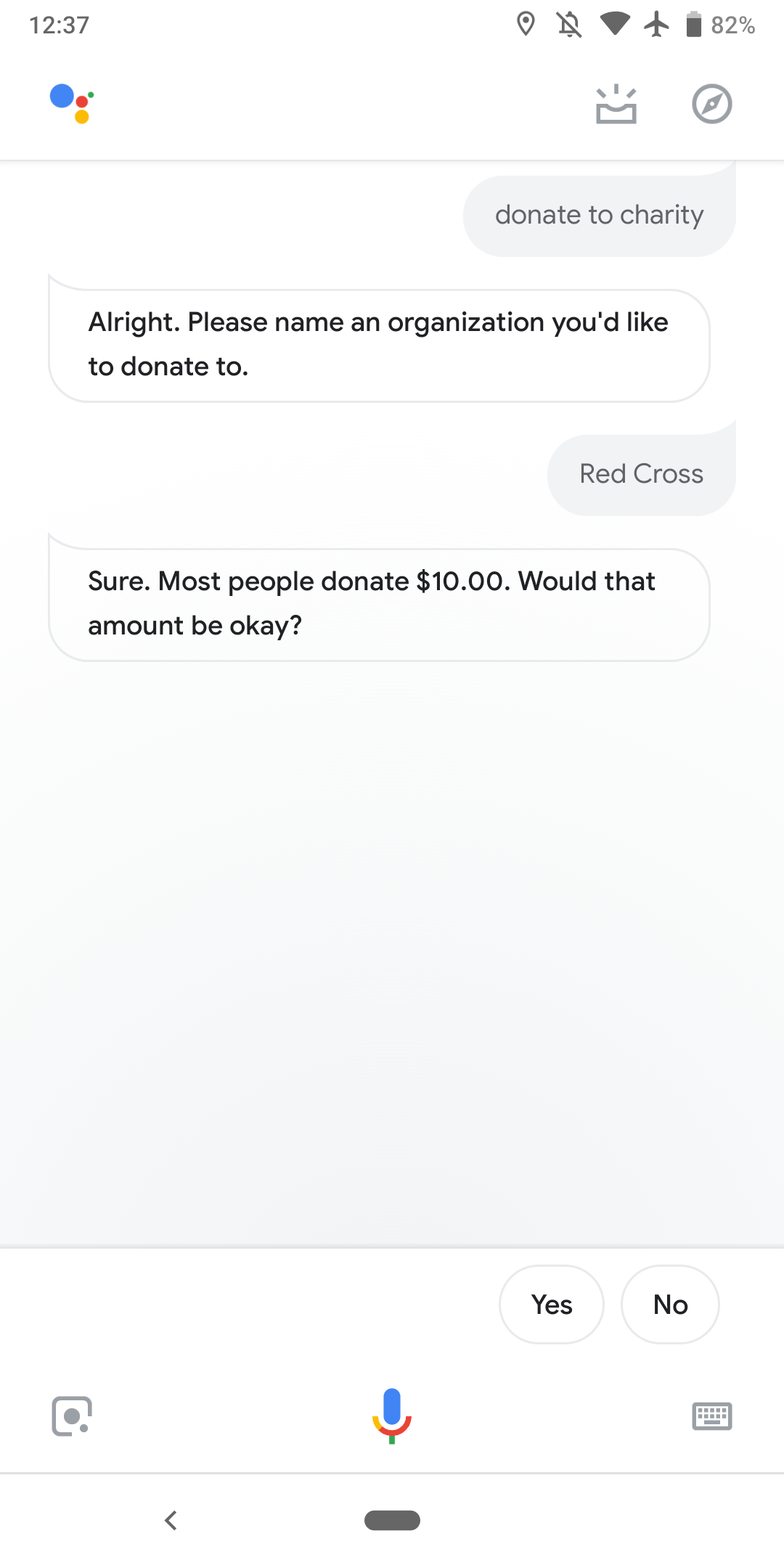 Google Assistant donations